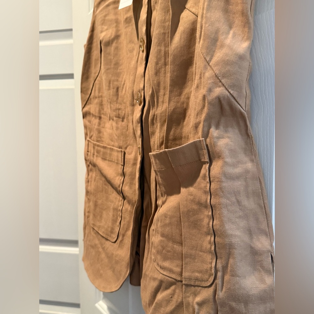 Anthropologie Maeve Tan Button-Front Vest - Picture 8 of 10